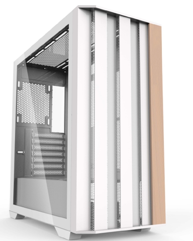 เคสเกมมิ่งแบบ Full-Tower EATX โครงสร้าง SPCC+ABS+ไม้ ด้านหน้ามี USB 1.0 คู่ + USB 3.0 + Type-C (เลือกได้) รองรับระบบระบายความร้อนด้วยน้ำ 3 ตอน