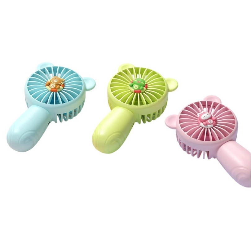 พัดลมมือถือขนาดเล็ก USB แบตเตอรี่ 500mAh วัสดุ ABS+PP ปลอดภัย พัดลมพกพาสำหรับสำนักงานพร้อมสายชาร์จ