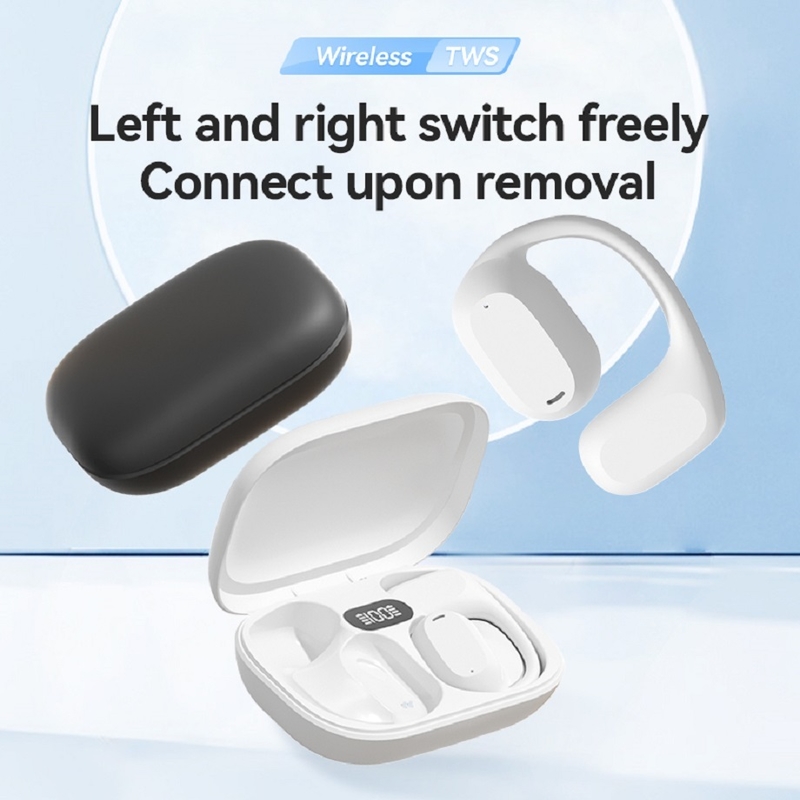 หูฟัง ETEK Ear-Hook TWS, Bluetooth 5.3 (A2DP/AVRCP/HFP), แบตเตอรี่หูฟัง 50mAh + กล่องชาร์จ 300mAh (พร้อมแผงป้องกัน)