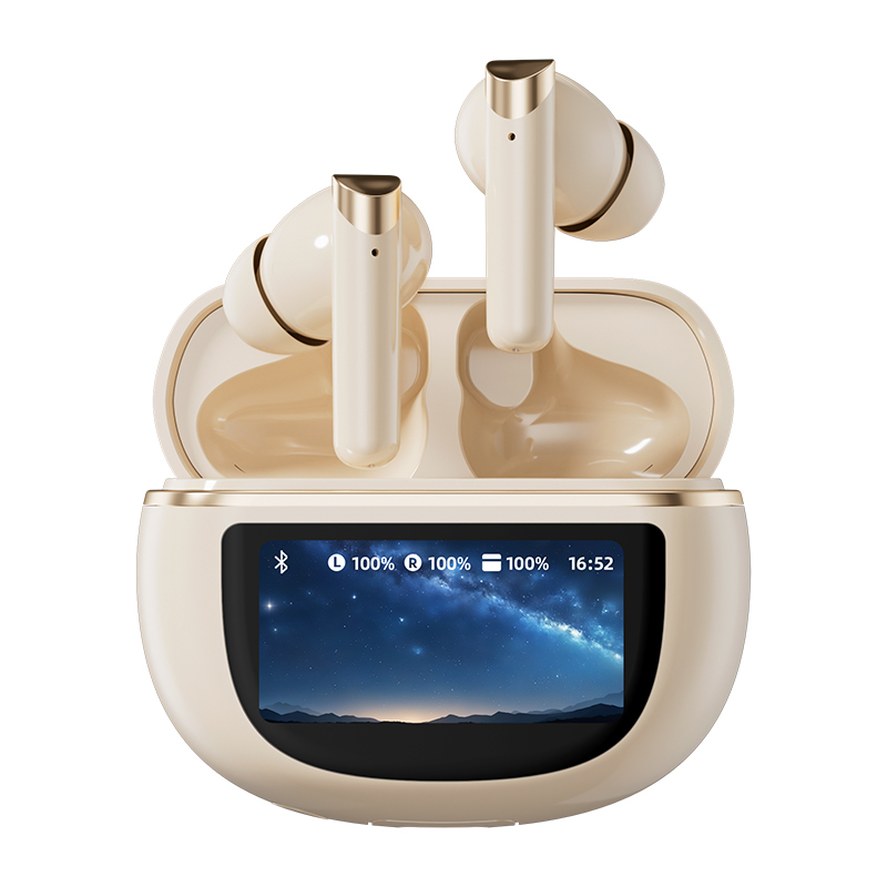ETEK หูฟังไร้สาย,Bluetooth 5.4 การควบคุมสัมผัส หูฟัง ANC, 500mAh รวดเร็ว TWS ((ดํา/ขาว/ผิว complexion)