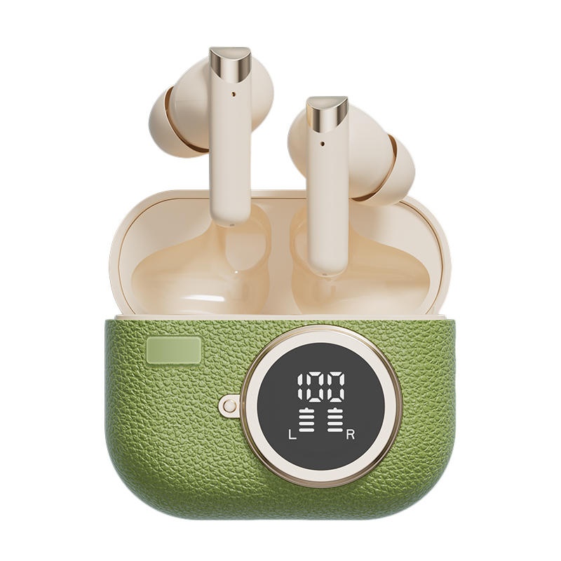หูฟังไร้สาย Bluetooth 5.4 ANC รุ่น F10 ลำโพง เคส 300mAh ชาร์จเร็ว Type-C สีน้ำตาลเข้ม สีเขียว