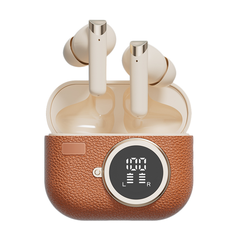 หูฟังไร้สาย Bluetooth 5.4 ANC รุ่น F10 ลำโพง เคส 300mAh ชาร์จเร็ว Type-C สีน้ำตาลเข้ม สีเขียว