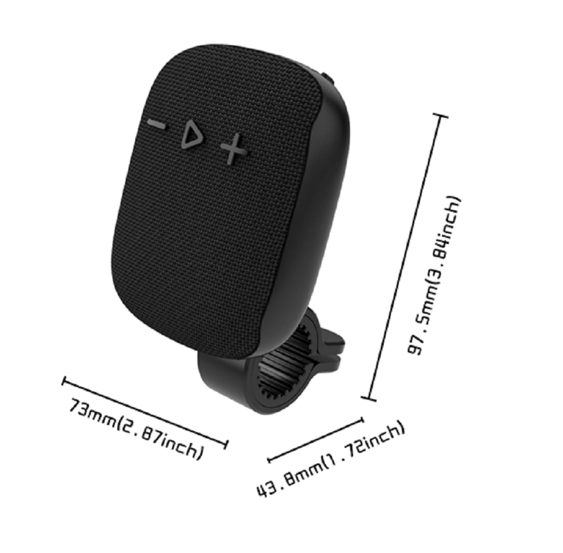 ลำโพงบลูทูธ 5.3 5W ไดรเวอร์ 45MM แบตเตอรี่ 400mAh วัสดุ ABS+ผ้า+ซิลิโคน เล่น TF/FM/USB และโทรออก สีดำ แดง น้ำเงิน