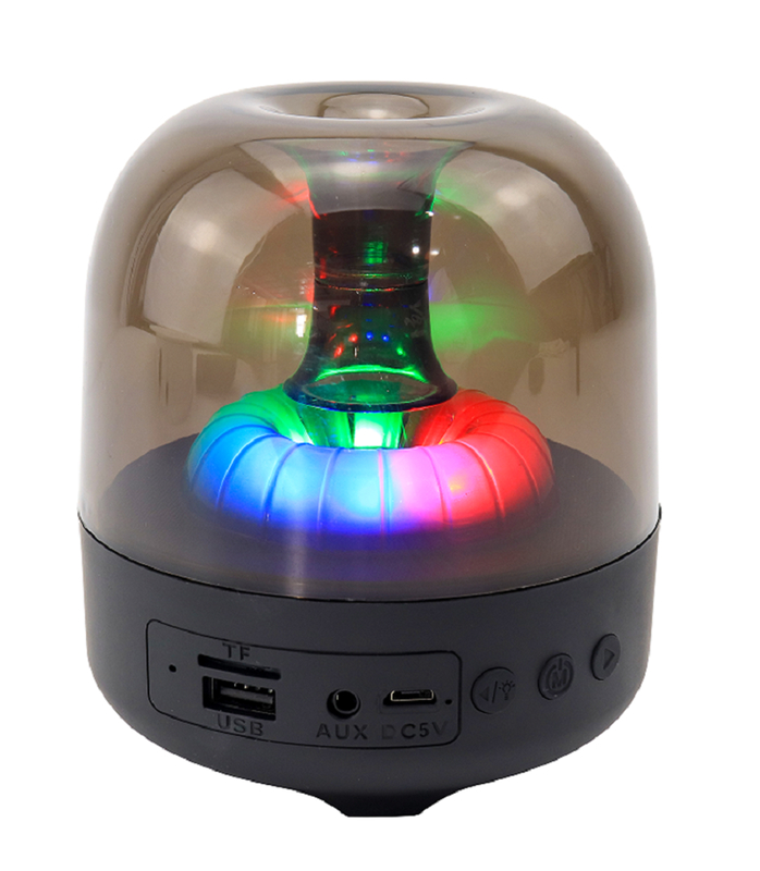ลำโพง ETEK Bluetooth 5.3 5W ไดรเวอร์ 52MM แบตเตอรี่ 500mAh วัสดุ ABS+PC ไฟ RGB เล่น AUX/TF/FM/USB และโทรออก สีดำ