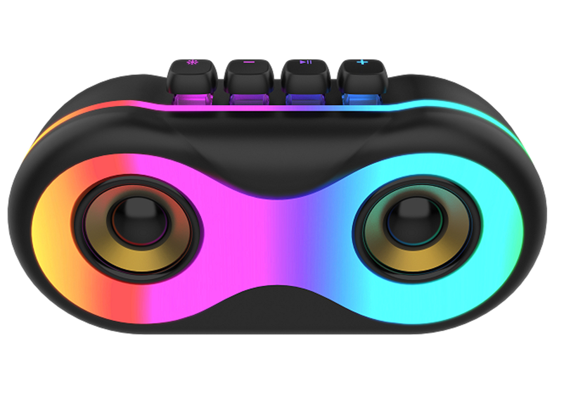 ETEK Bluetooth 5.3 เครื่องเสียง พร้อมแสง RGB เครื่องเสียงขับรถคู่ 52 มิลลิเมตร พร้อมเสียงสเตเรีย 16W ชาร์จแบบ TYPE-C แบตเตอรี่ 1800mAh
