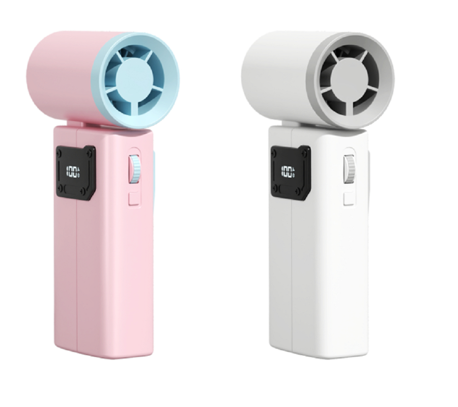 ETEK 3600mAh พัดลมจุลภาพสูง ขนาด 6.5W โหมด 100 ความเร็ว + ทูโบ้ ร่าง ABS + PC สีสอง ((ขาว / สีชมพู)
