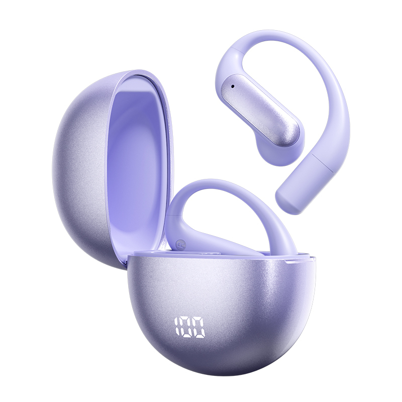 ETEK OWS เปิดหูฟัง แบตเตอรี่ 40mAh ขณะที่กระเป๋าชาร์จมีแบตเตอรี่ 500mAh ป้องกัน ดํา สีม่วง สีเงิน