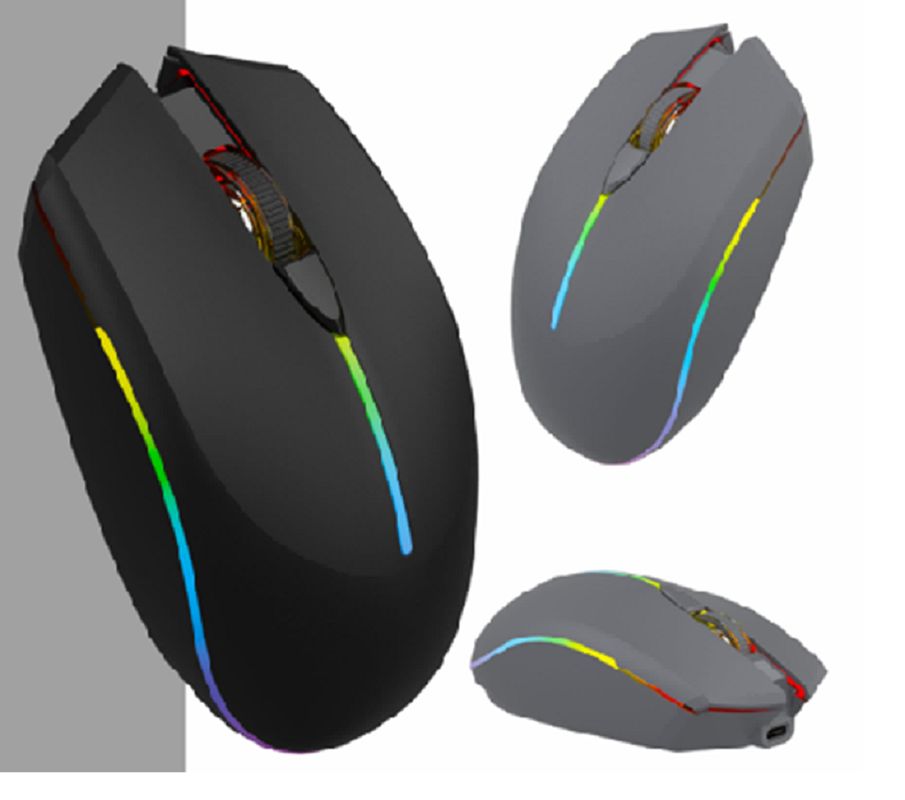 2.4G และบลูทูธ ดับเบิลโมด คอนเนคทีฟ มูซ 500mAh แบตเตอรี่ชาร์จได้ ปรับ DPI 800/1200/1600