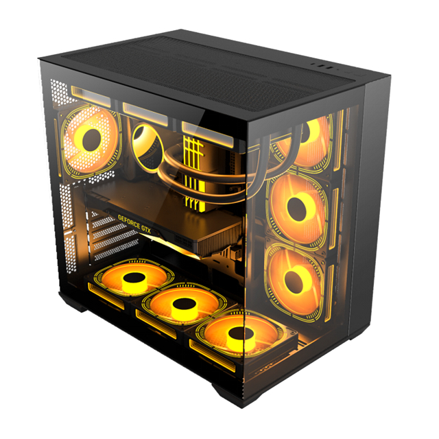เคสคอมพิวเตอร์รองรับเมนบอร์ด EATX/ATX / Micro-ATX / Mini-ITX/BTF ด้วยเหล็ก SPCC หนา 0.6 มม. และกระจกนิรภัยสองด้าน