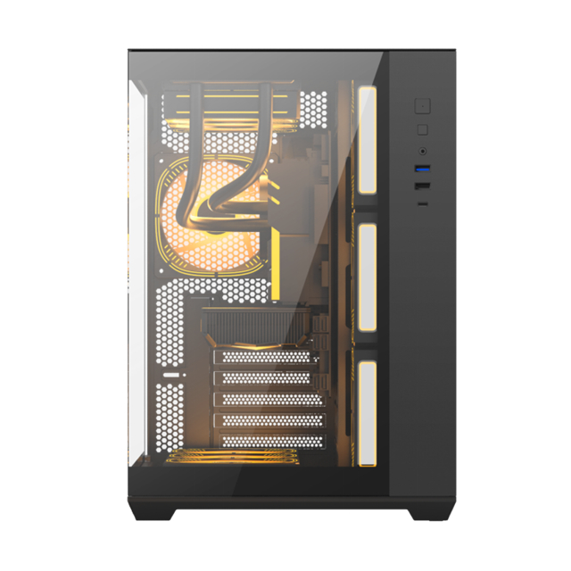 เคสคอมพิวเตอร์รองรับเมนบอร์ด EATX/ATX / Micro-ATX / Mini-ITX/BTF ด้วยเหล็ก SPCC หนา 0.6 มม. และกระจกนิรภัยสองด้าน