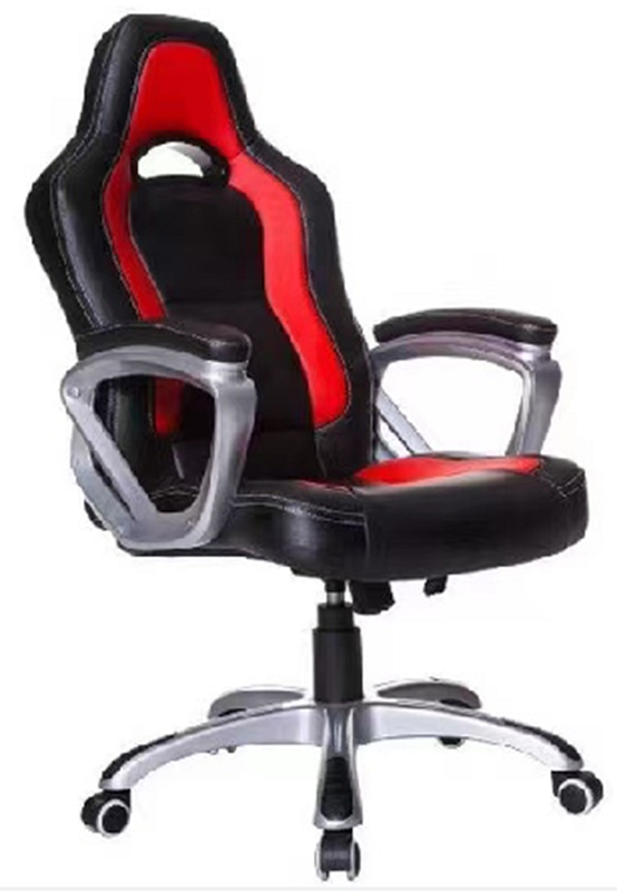 เก้าอี้เกมมิ่ง ล้อ PU ฐานเคลือบสีฝุ่น 320 มม. โช้คแก๊ส 100 มม. กลไกการเอียง ที่วางแขนเคลือบสีฝุ่นบุด้วยตาข่าย