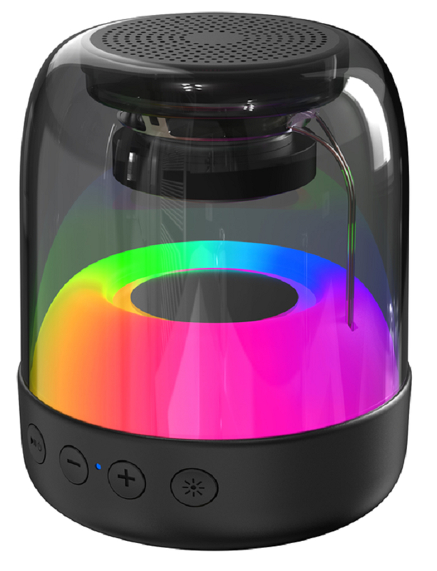 ลำโพงบลูทูธแบบพกพา 3W ไดรเวอร์ขนาด 2 นิ้ว เปลือก ABS ไฟ RGB 500mAh รองรับ BT/AUX/USB/TF โทรแบบแฮนด์ฟรี