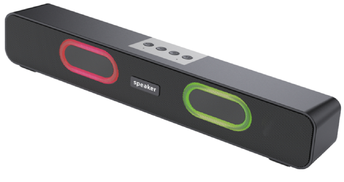 10W Multi-Function Portable Bluetooth Speaker, TF/USB/FM/AUX, การโทรแบบไร้มือ, ช่องโฆษณาคู่พร้อมแสง, 1200mAh, สีดํา