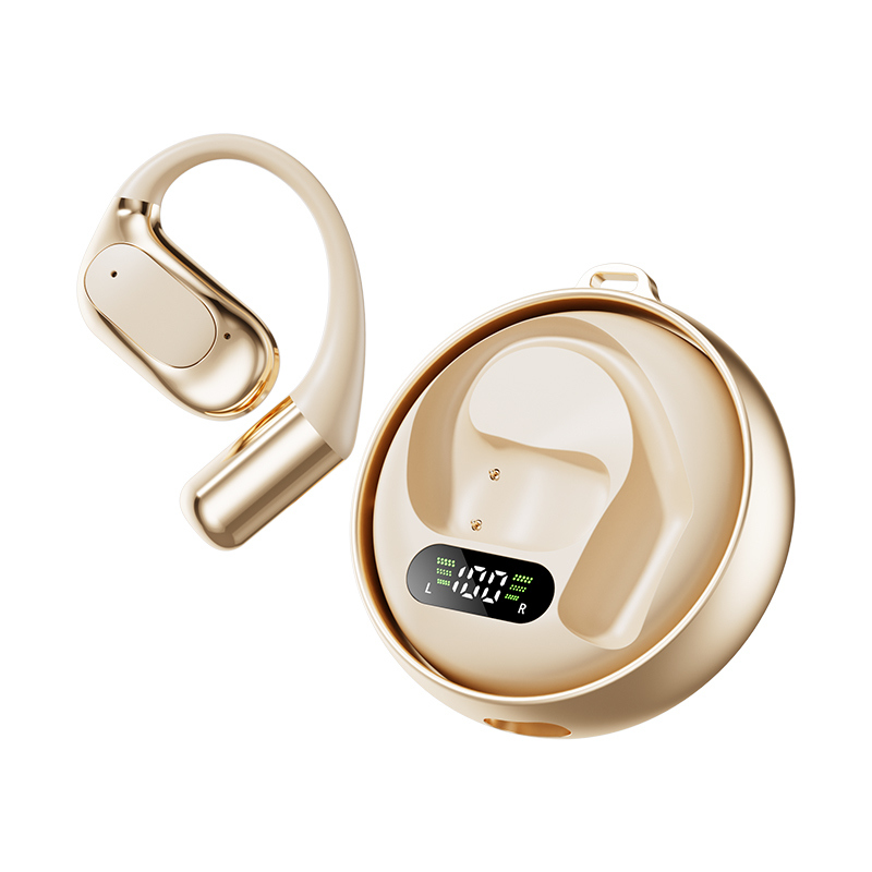 หูฟังบลูทูธ TWS 5.4, A2DP/AVRCP/HFP, ไดรเวอร์ 13 มม. Copper Ring, สีดำ/สีเนื้อ, ชิป Bluetrum5756C
