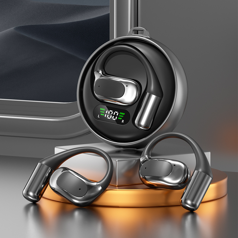 หูฟังบลูทูธ TWS 5.4, A2DP/AVRCP/HFP, ไดรเวอร์ 13 มม. Copper Ring, สีดำ/สีเนื้อ, ชิป Bluetrum5756C