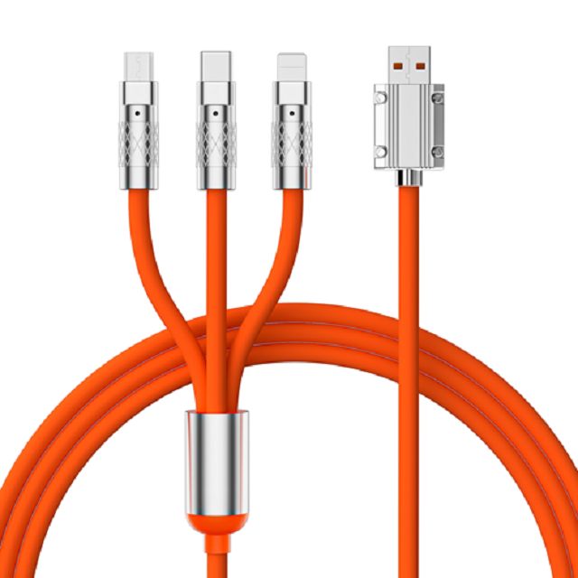 สาย USB ชาร์จเร็ว ETEK 120 ซม. ,PVC + Zinc Alloy, 4-Core CCA, ไฟ LED แสดงสถานะ, ปรับแต่งสีได้