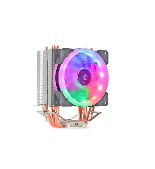ETEK 4-Heatpipe CPU Cooler, พัดลม 92 มม., RGB แบบคงที่, แบริ่งไฮดรอลิก, เหมาะสำหรับชุดประกอบงบประมาณและพีซีขนาดเล็ก