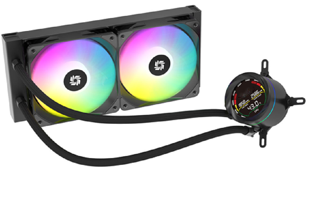 ETEK 240mm ARGB AIO Liquid CPU Cooler,270W TDP, จิติมาตราการแสดงภาพ + ARGB Water Block, แฟน PWM สําหรับเครื่องเกม PC