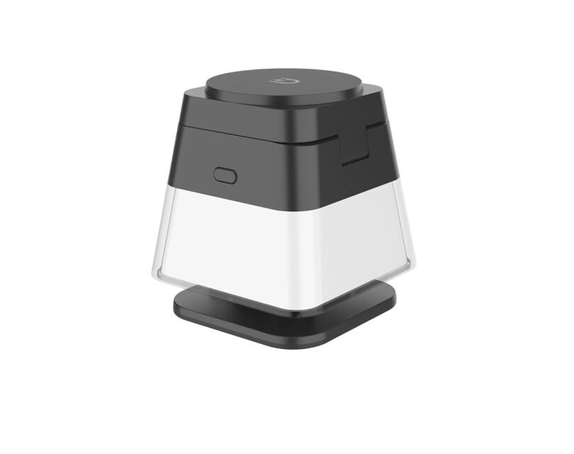 สถานีชาร์จไร้สายแบบพับได้ 3 ใน 1 สําหรับโทรศัพท์ นาฬิกา หูฟัง 15W ชาร์จเร็ว แสง RGB พลาสติก+PC สีดํา/ขาว