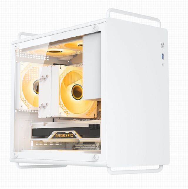 20L Compact Gaming PC Case, M-ATX/ITX, 326mm GPU, 155mm CPU Cooler, 140mm PSU, ตัวเลือกแผ่นหน้าคู่, เครื่องกรองฝุ่นแม่เหล็ก