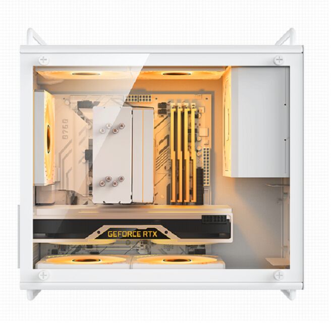 20L Compact Gaming PC Case, M-ATX/ITX, 326mm GPU, 155mm CPU Cooler, 140mm PSU, ตัวเลือกแผ่นหน้าคู่, เครื่องกรองฝุ่นแม่เหล็ก