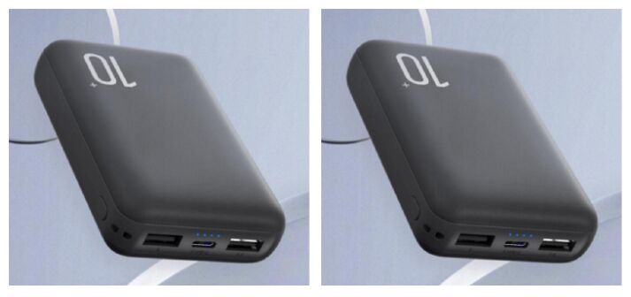 ธนาคารพลังงานสองเซลล์ 10000mAh, Li-Po เกรด A, ผลิต 10W, Type-C + Micro USB Input, สีดํา/ขาว