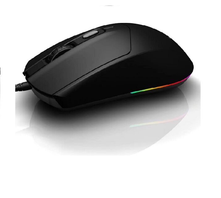 4D Wired RGB Mouse, 78g, 1000 DPI, สีดํา, 1.2M USB Cable พร้อมแสง