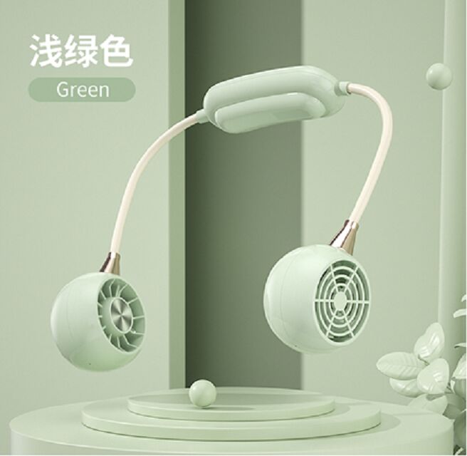 3-Speed Neck Fan,1200mAh, Type-C, 2H Charge, Green/Pink/White