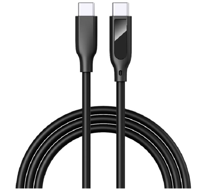 สาย USB-C จอแสดงผลดิจิทัล, ชาร์จเร็ว 5A, ซิลิโคน, 1 เมตร, แสดงแรงดัน/กระแสแบบเรียลไทม์