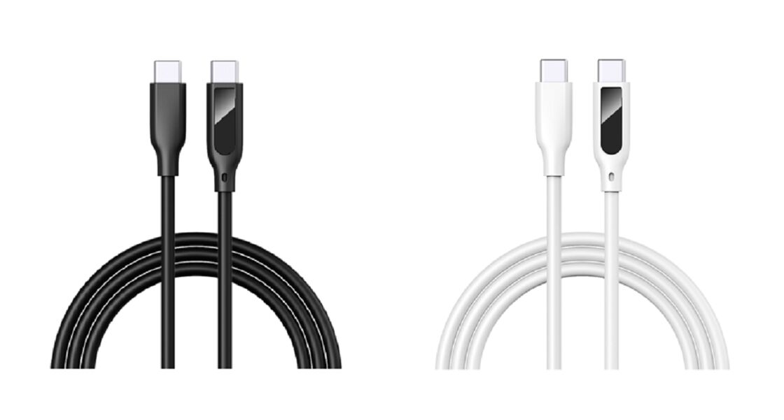 สาย USB-C จอแสดงผลดิจิทัล, ชาร์จเร็ว 5A, ซิลิโคน, 1 เมตร, แสดงแรงดัน/กระแสแบบเรียลไทม์