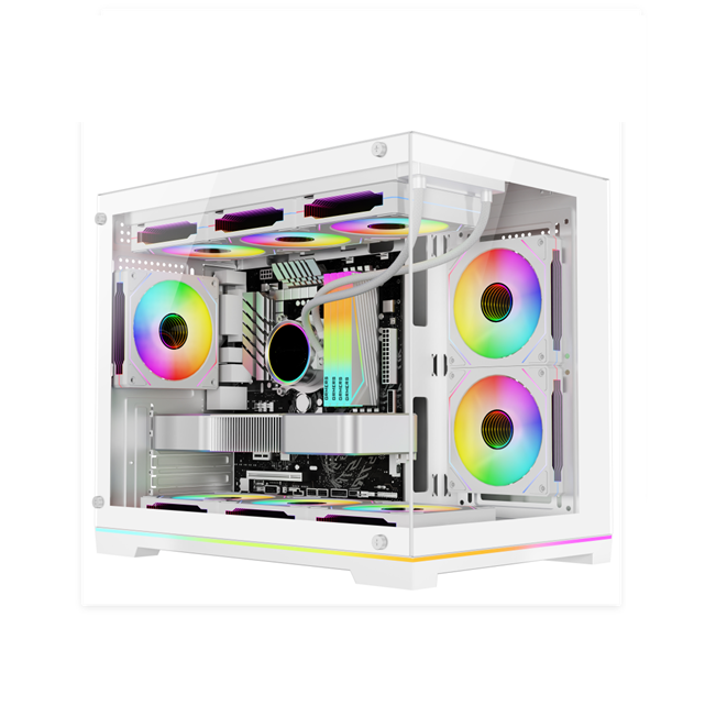 เต็ม Tower ATX Case w/ กระจกกระชับกระจก รีเดียเตอร์ 360 มิลลิเมตร และ 5-สล็อต VGA Support