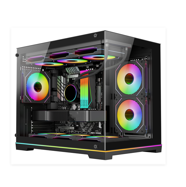 เต็ม Tower ATX Case w/ กระจกกระชับกระจก รีเดียเตอร์ 360 มิลลิเมตร และ 5-สล็อต VGA Support