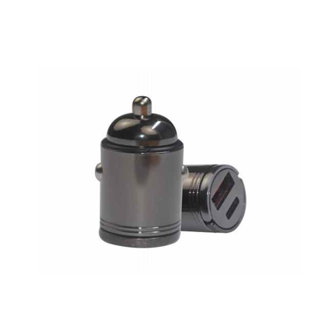 เครื่องชาร์จรถยนต์สแตนเลย์ขนาดเล็ก 20W USB-A + C Port สองสาย PD / QC การชาร์จเร็ว
