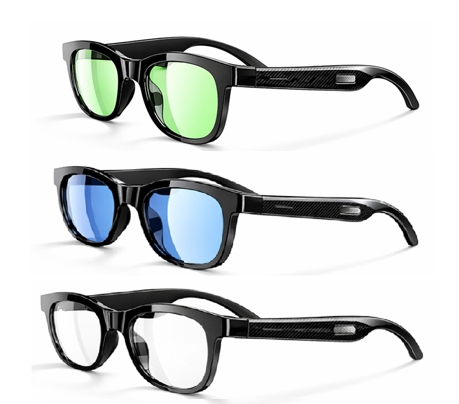 โบลูทูธ 5.4 ออดิโอ แว่นแดด w/FM Type-C 6H เวลาเล่น 38.5 กรัม น้ําหนักเบาหลายสี