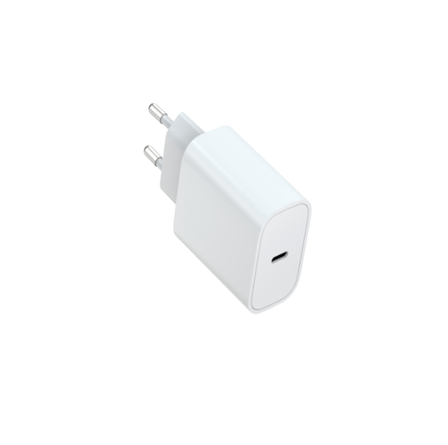 กล่องสีที่ชาร์จเร็ว PD 25W แบบยุโรป, อินพุต AC 100-240V, สีขาว