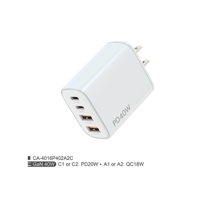 ที่ชาร์จเร็ว PD+QC 40W, หัวปลั๊กพับได้แบบ US, เอาต์พุตหลายแรงดัน 5V3A/9V2A/12V1.67A, ใช้งานร่วมกับ iPhone/Android ได้ กล่องสี