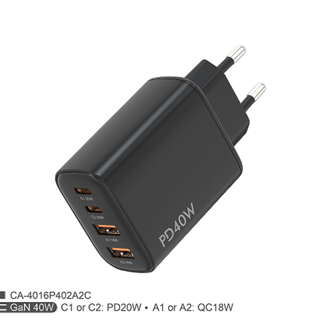 ที่ชาร์จเร็ว PD+QC 40W, หัวปลั๊กพับได้แบบ US, เอาต์พุตหลายแรงดัน 5V3A/9V2A/12V1.67A, ใช้งานร่วมกับ iPhone/Android ได้ กล่องสี