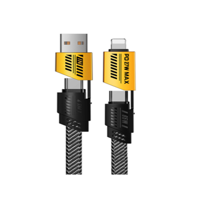 สายชาร์จเร็ว PD 4-in-1 ถักไนลอน ยาว 1 เมตร สีดำ กล่อง