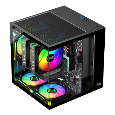 MATX / ITX PC Case รองรับการ์ดกราฟิกสูงถึง 320 มม. CPU Coolers สูงถึง 165 มม. 1 HDD 2 SSDs 3 X 12CM แฟนสําหรับเงิน