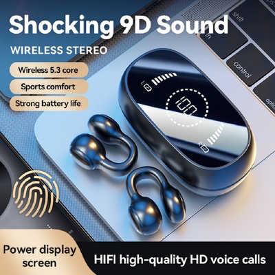 โบลูทูธ 5.3 หูฟัง ดีไซน์หูเปิดเต็ม 9 มิติ เสียงรอบเกมส์ ออดิโอ-ซินค HIFI จิติป์จอ 1.5H การชาร์จ 6H การเล่นเพียงครั้งเดียว